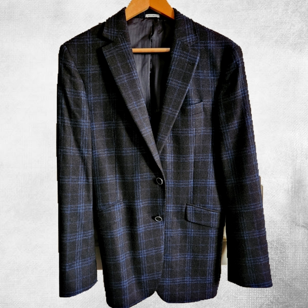 Joseph Abboud Brown Plaid Sport Coat 38R Slimfit